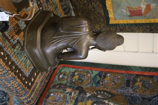 A large Burmese Mandalay bronze seated figure of Buddha Shakyamuni, 19th century, H. 47cm
